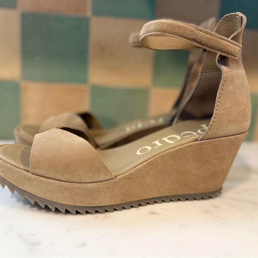 Pedro Garcia Tan Wedge Sandals